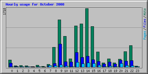 Hourly usage for October 2008