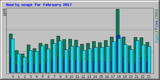 Hourly usage for February 2017